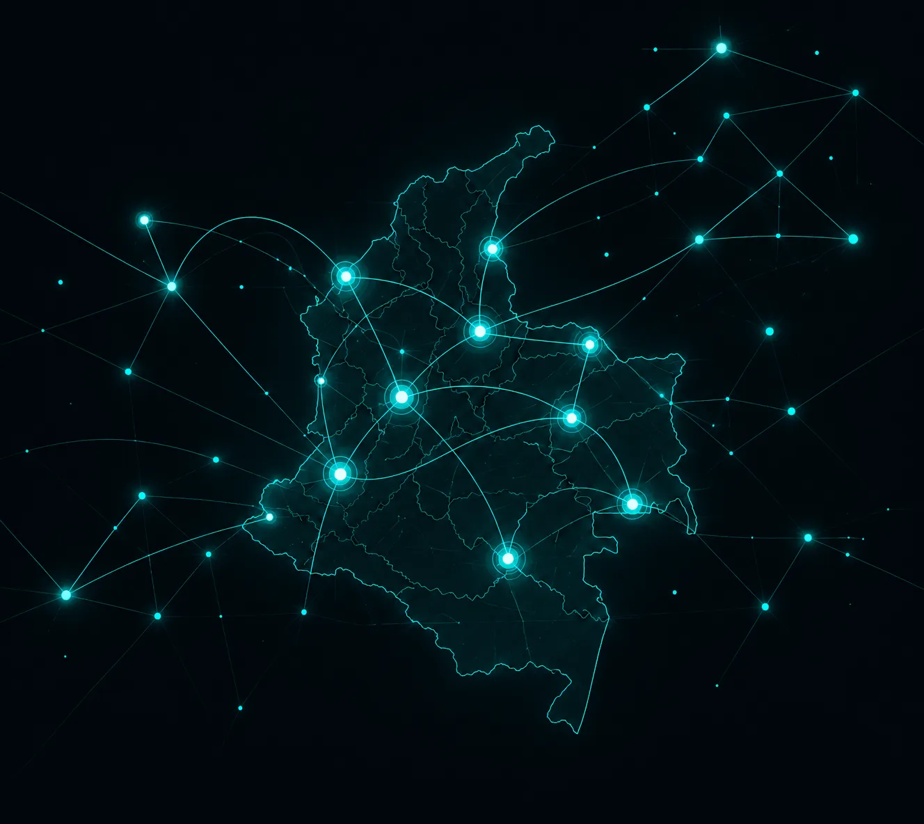 Mapa de Colombia — cobertura nacional QUE+